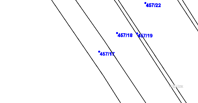 Parcela st. 457/17 v KÚ Záhuby, Katastrální mapa