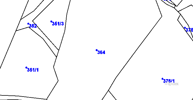 Parcela st. 364 v KÚ Zelenecká Lhota, Katastrální mapa