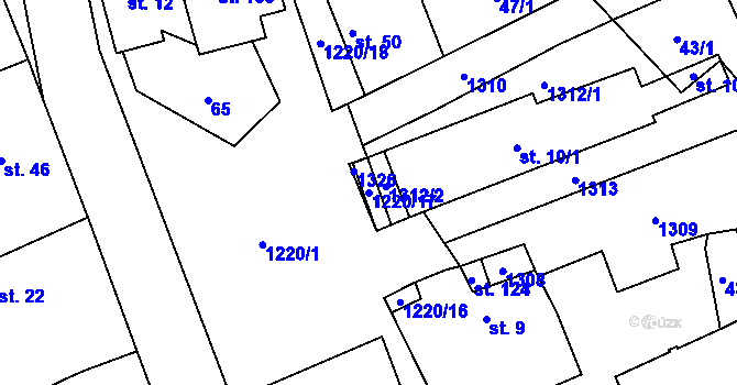 Parcela st. 1220/17 v KÚ Zelenecká Lhota, Katastrální mapa