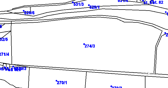 Parcela st. 274/3 v KÚ Zelenecká Lhota, Katastrální mapa