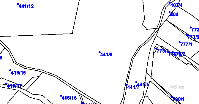 Parcela st. 441/8 v KÚ Zelenecká Lhota, Katastrální mapa