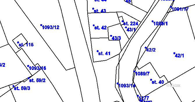 Parcela st. 41 v KÚ Milonice, Katastrální mapa