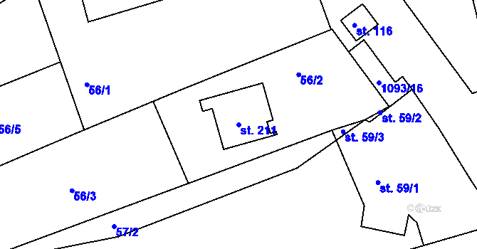 Parcela st. 211 v KÚ Milonice, Katastrální mapa