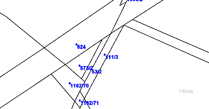 Parcela st. 111/3 v KÚ Milonice, Katastrální mapa