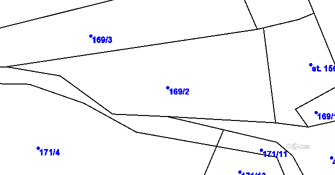 Parcela st. 169/2 v KÚ Milonice, Katastrální mapa