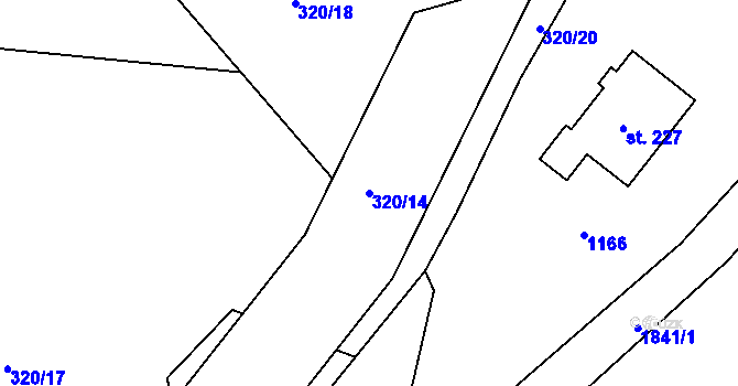 Parcela st. 320/14 v KÚ Milonice, Katastrální mapa
