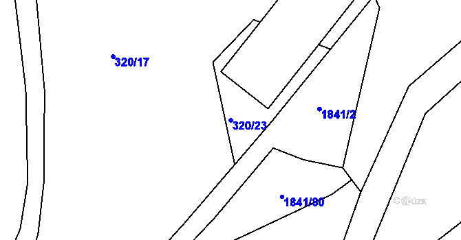 Parcela st. 320/23 v KÚ Milonice, Katastrální mapa