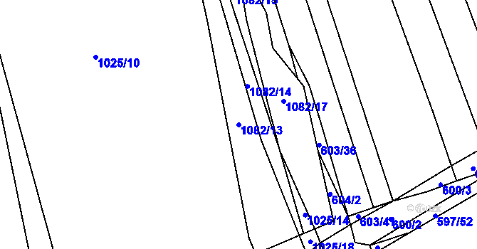 Parcela st. 1082/13 v KÚ Milonice, Katastrální mapa