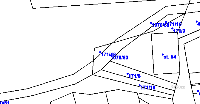 Parcela st. 171/18 v KÚ Milonice, Katastrální mapa
