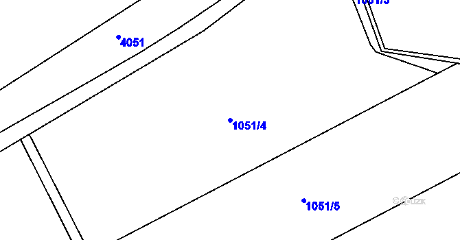 Parcela st. 1051/4 v KÚ Milonice, Katastrální mapa