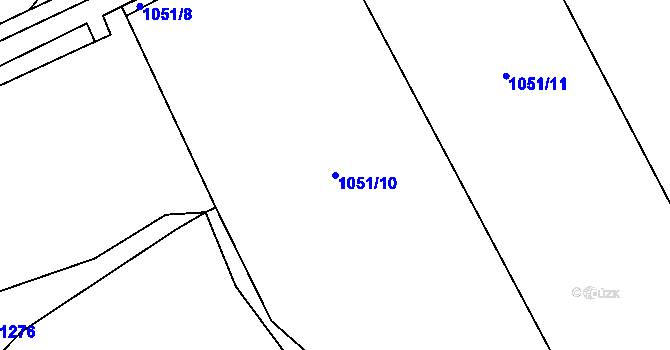 Parcela st. 1051/10 v KÚ Milonice, Katastrální mapa