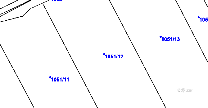 Parcela st. 1051/12 v KÚ Milonice, Katastrální mapa