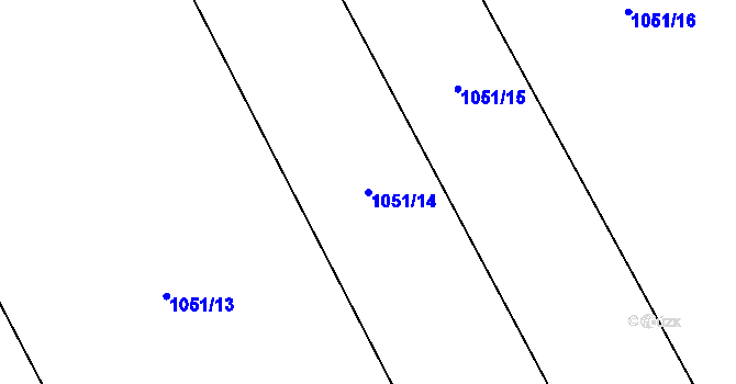 Parcela st. 1051/14 v KÚ Milonice, Katastrální mapa