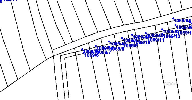 Parcela st. 1069/7 v KÚ Milonice, Katastrální mapa
