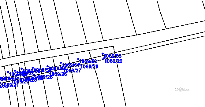 Parcela st. 1069/63 v KÚ Milonice, Katastrální mapa