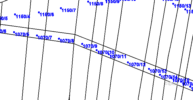 Parcela st. 1070/10 v KÚ Milonice, Katastrální mapa