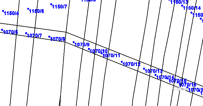 Parcela st. 1070/11 v KÚ Milonice, Katastrální mapa