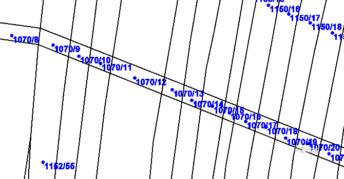 Parcela st. 1070/13 v KÚ Milonice, Katastrální mapa