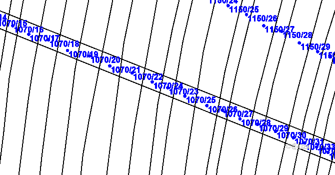 Parcela st. 1070/23 v KÚ Milonice, Katastrální mapa