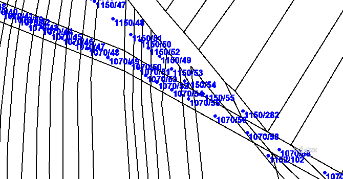 Parcela st. 1070/54 v KÚ Milonice, Katastrální mapa