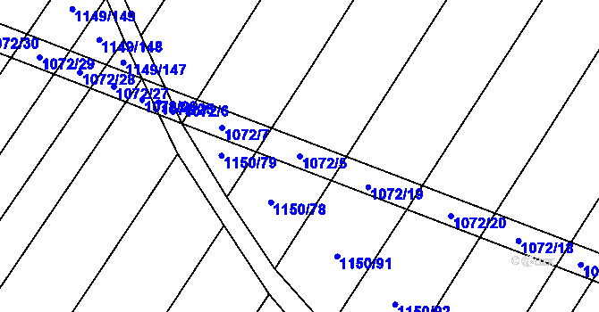 Parcela st. 1072/5 v KÚ Milonice, Katastrální mapa