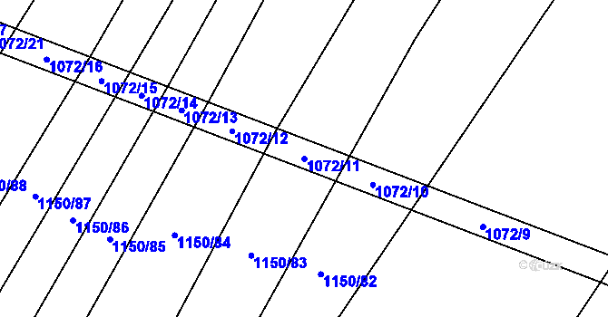 Parcela st. 1072/11 v KÚ Milonice, Katastrální mapa