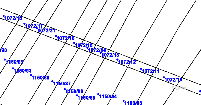 Parcela st. 1072/13 v KÚ Milonice, Katastrální mapa