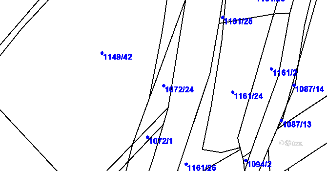 Parcela st. 1072/24 v KÚ Milonice, Katastrální mapa