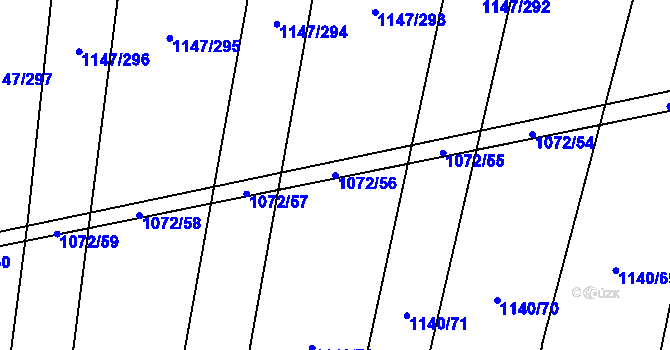 Parcela st. 1072/56 v KÚ Milonice, Katastrální mapa