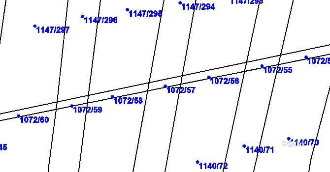 Parcela st. 1072/57 v KÚ Milonice, Katastrální mapa