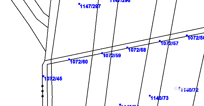 Parcela st. 1072/59 v KÚ Milonice, Katastrální mapa