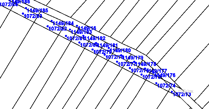 Parcela st. 1072/78 v KÚ Milonice, Katastrální mapa