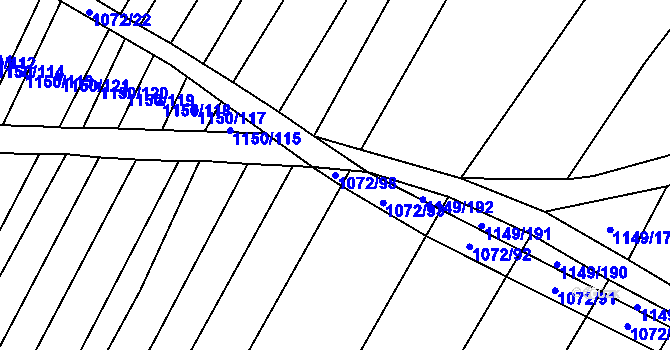 Parcela st. 1072/98 v KÚ Milonice, Katastrální mapa