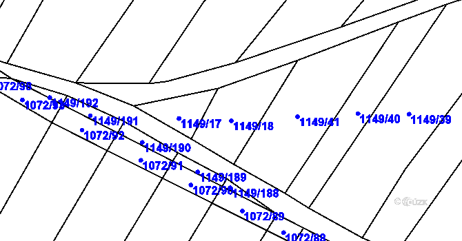 Parcela st. 1149/18 v KÚ Milonice, Katastrální mapa