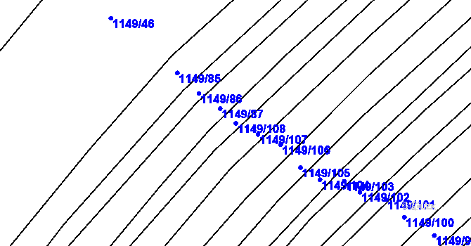 Parcela st. 1149/108 v KÚ Milonice, Katastrální mapa