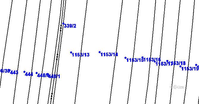 Parcela st. 1153/14 v KÚ Milonice, Katastrální mapa