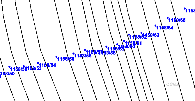 Parcela st. 1158/58 v KÚ Milonice, Katastrální mapa