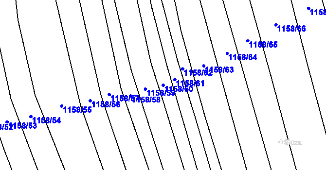Parcela st. 1158/60 v KÚ Milonice, Katastrální mapa