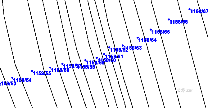 Parcela st. 1158/61 v KÚ Milonice, Katastrální mapa