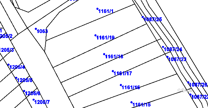 Parcela st. 1161/18 v KÚ Milonice, Katastrální mapa