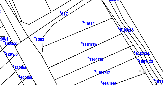 Parcela st. 1161/19 v KÚ Milonice, Katastrální mapa