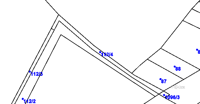 Parcela st. 112/4 v KÚ Milonice, Katastrální mapa