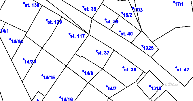 Parcela st. 37 v KÚ Uhřice, Katastrální mapa
