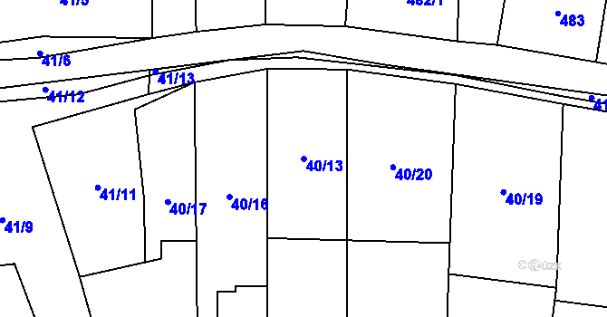 Parcela st. 40/13 v KÚ Uhřice, Katastrální mapa