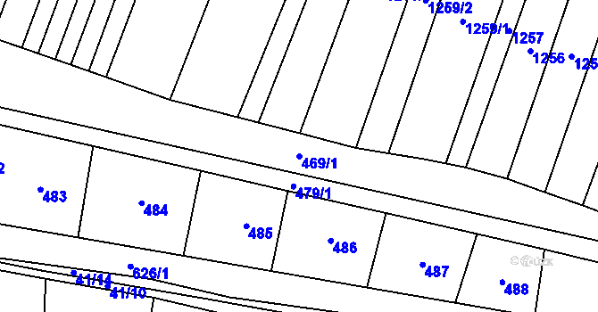 Parcela st. 469/1 v KÚ Uhřice, Katastrální mapa