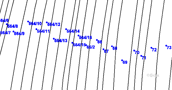 Parcela st. 65/2 v KÚ Uhřice, Katastrální mapa