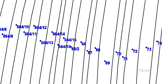 Parcela st. 66 v KÚ Uhřice, Katastrální mapa