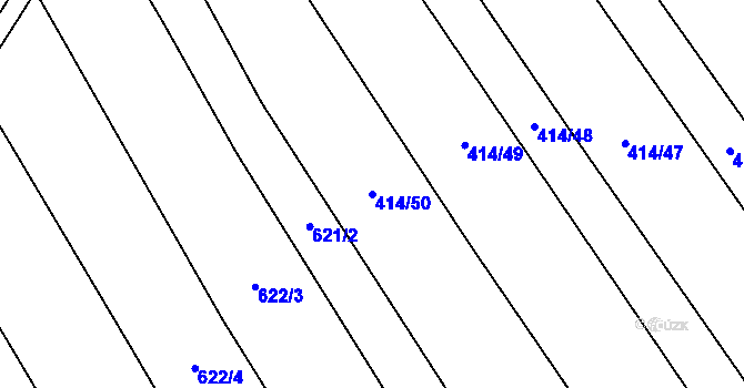 Parcela st. 414/50 v KÚ Uhřice, Katastrální mapa