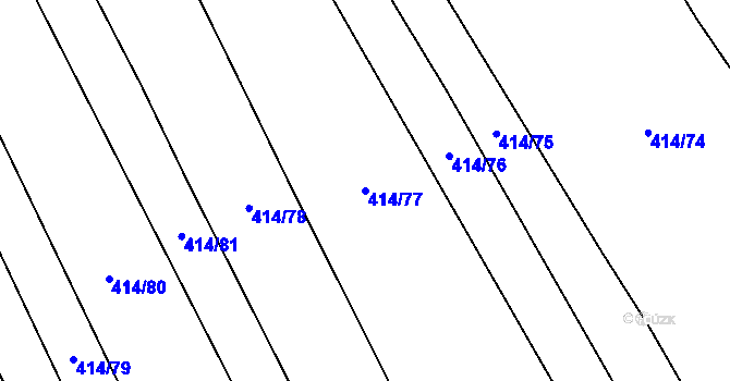 Parcela st. 414/77 v KÚ Uhřice, Katastrální mapa