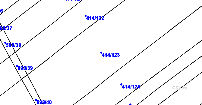 Parcela st. 414/123 v KÚ Uhřice, Katastrální mapa